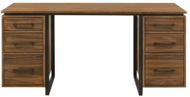 Coaster® Berhalter Black/Walnut Double Pedestal File Computer Desk-3
