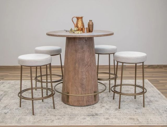 International Furniture Direct Frida Gold/Ivory Bar Stool-1