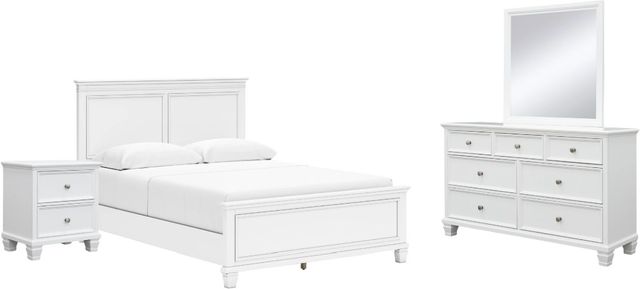 Signature Design by Ashley® Fortman 4-Piece White King Panel Bedroom Set-0