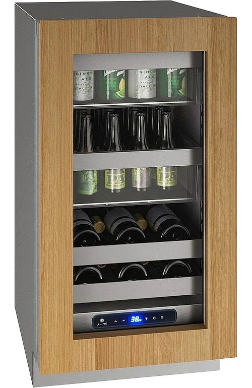 U-Line 5 Class Collection 18” 3.7 Cu. Ft. Panel Ready Beverage Center with Reversible Hinge Glass Door