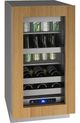 U-Line 5 Class Collection 18” 3.7 Cu. Ft. Panel Ready Beverage Center with Reversible Hinge Glass Door-0