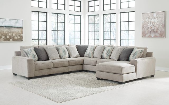 Benchcraft® Ardsley 5-Piece Pewter Right-Arm Facing Chaise Sectional-3