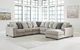 Benchcraft® Ardsley 5-Piece Pewter Right-Arm Facing Chaise Sectional-3