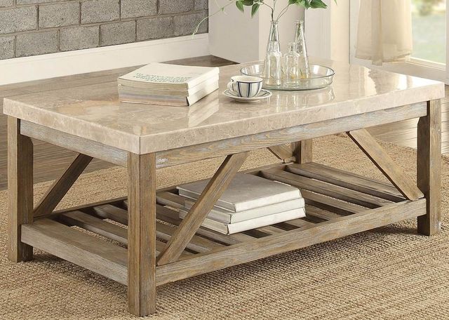Mazin Furniture Ridley Creamy White Cocktail Table-1