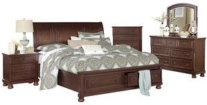 Mazin Furniture Begonia Cherry Brown King Bed-2