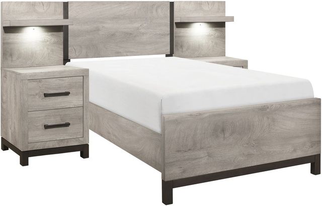 Homelegance® Zephyr 5-Piece Taupe Twin Wall Bed Set-2