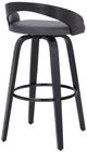 Armen Living Sonia 2-Piece Black Brushed/Gray Counter Stool Set-4