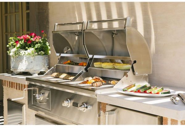 Coyote Outdoor Living Hybrid 2-Burner Stainless Steel Built In Natural Gas and Charcoal Grill