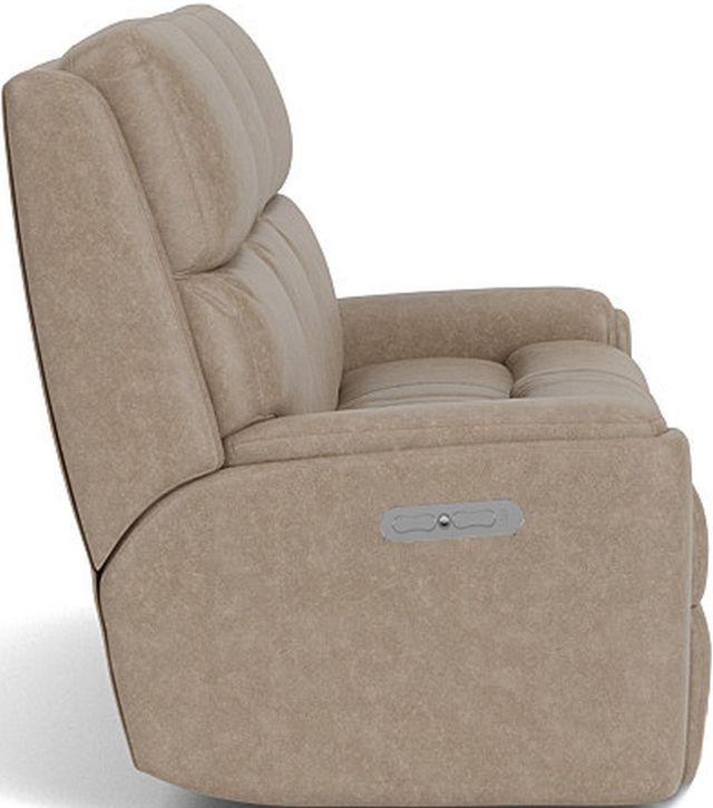 Flexsteel® Rio Gray Flint Power Reclining Sofa with Power Headrests-3