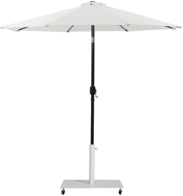 Meridian Furniture Fiji Matte Black/Matte White/White Aluminum Outdoor Patio Umbrella and Square Base-0
