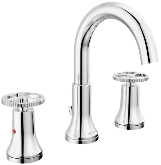 Delta Trinsic® Chrome 8" 2-Handle Wheel Widespread Bathroom Faucet-0