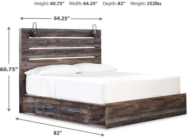 Signature Design by Ashley® Drystan Brown King 2-Drawer Storage Panel Bed-2