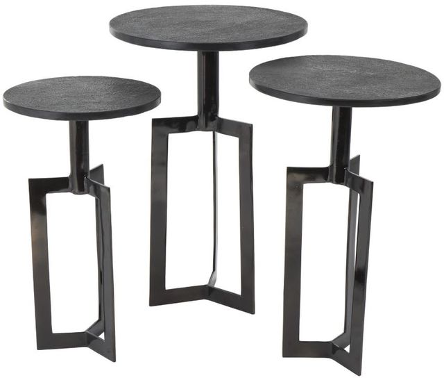 Deco Marche 3-Piece Black Tripod Shaped Accent Table Set-0