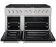 ZLINE 48" Satin Stainless Steel Pro Style Gas Range with Black Matte Door-1