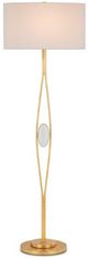 Currey & Company Marlene Gold Leaf/Off-White Floor Lamp-0
