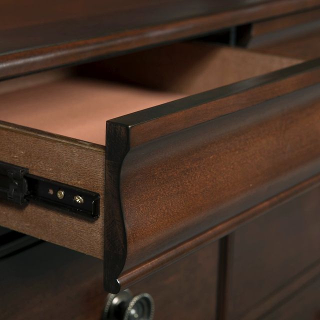 Elements International Cameron Cherry Dresser and Mirror-1