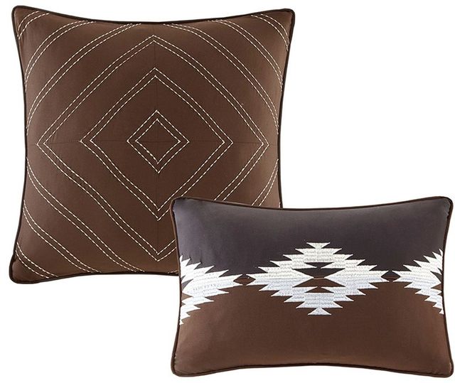 Olliix by Woolrich Grey/Brown Queen Bitter Creek Oversized Comforter Set-2