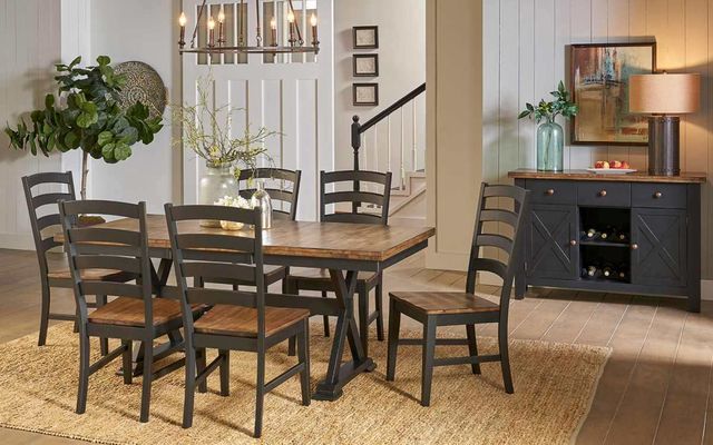 A-America® Stormy Ridge Chicory Trestle Counter Height Table with Slate Black Base-1