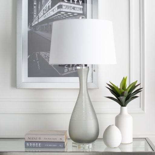 Surya Caviness Gray Frosted Table Lamp-3
