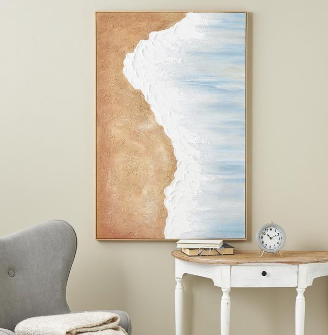 Deco Marche Blue Ocean Wave 1'' Framed Wall Art-4