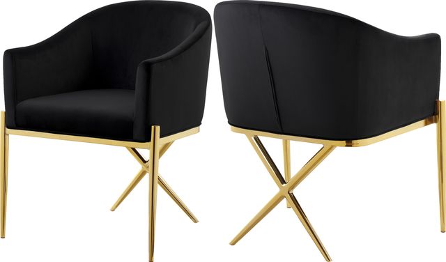 Meridian Furniture Xavier Black/Gold Velvet Dining Chair-3