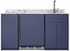 Summit® TurnKey Caldera Kitchen 63" Midnight Navy Kitchenette with 5 Cu. Ft. Undercounter the Refrigerator, Induction Cooktop and Sink with Faucet-0