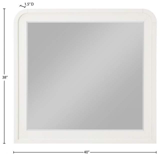 Meridian Furniture Fluted Cream Dresser Mirror-3