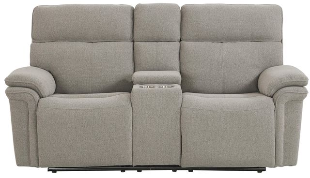 Bassett® Furniture Club Level Andre Fog Power Reclining Loveseat with Console-2