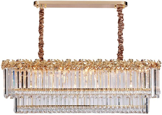 Michael Amini® Marquise Gold 16-Light Rectangular Chandelier-0