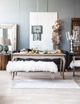 A & B Home Mongolian Clear/White Fur Bench-1