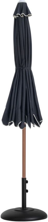Meridian Furniture Amalfi Black Aluminum Outdoor Patio Umbrella and Round Base-1
