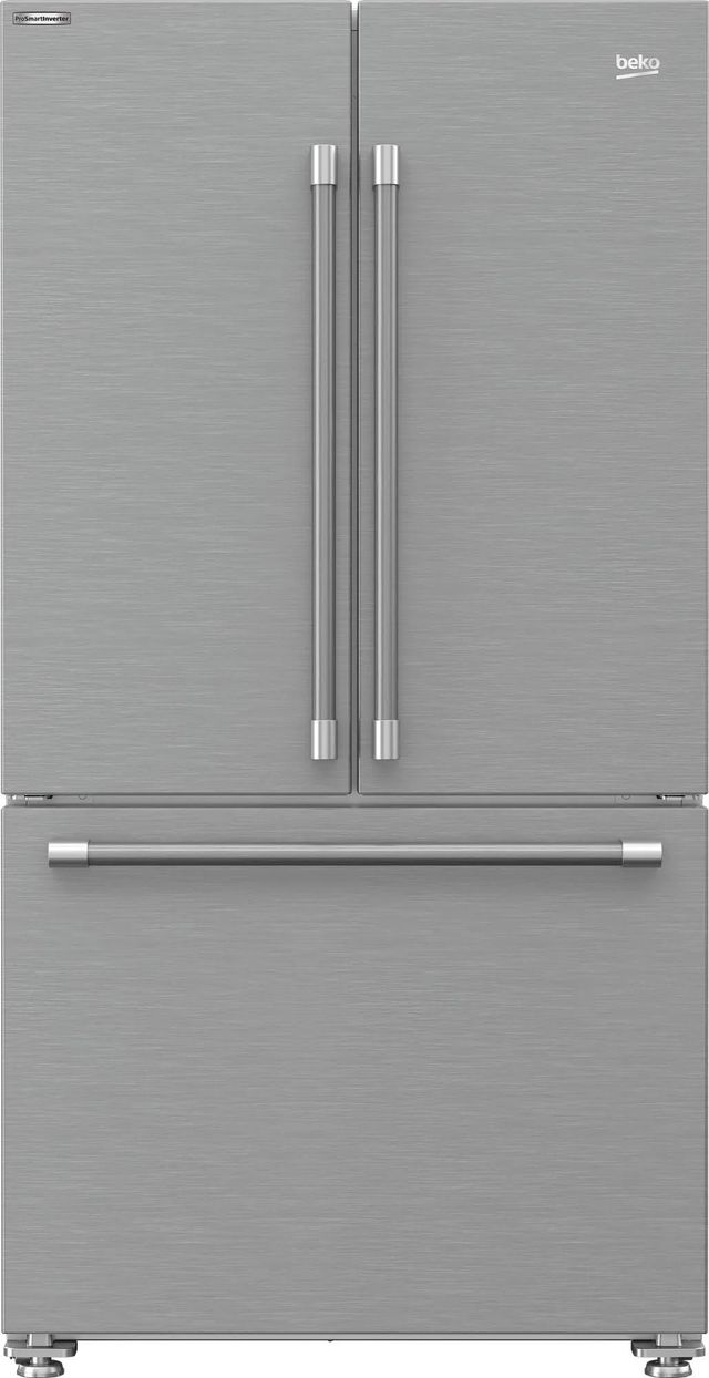Beko 36 in. 20.5 Cu. Ft. Fingerprint-Free Stainless Steel Counter Depth French Door Refrigerator-0