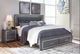 Signature Design by Ashley® Lodanna Gray King Storage Upholstered Panel Bed-2