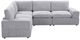 Primo International™ Momento Light Gray 5-Piece Modular Corner Sofa-1