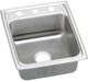 Elkay Lustertone® Classic Lustrous Satin Stainless Steel 17" x 20" x 6" 3-Hole Single Bowl Drop-in ADA Sink with Quick-clip-0