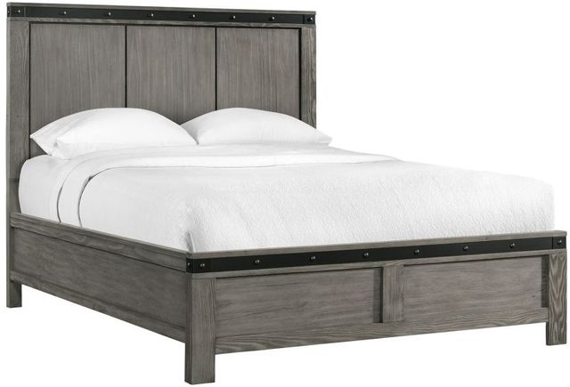 Elements International Wide 4-Piece Gray Queen Panel Bedroom Set-2