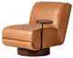 Four Hands Bronwyn Leather 32" Swivel Chair with Side Table-0