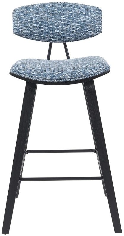 Armen Living Fox 3-Piece Black/Blue Barstool Set-2