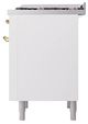 Ilve® Nostalgie II Noblesse 36'' White Pro Style Dual Fuel Range with Brass Trim-3