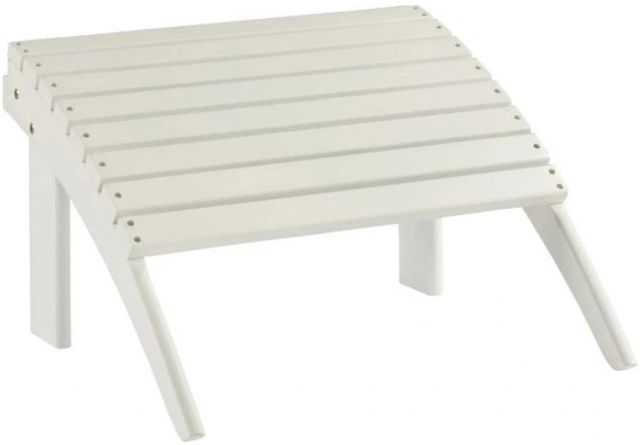 Linon Adirondack White Wooden Outdoor Ottoman-0