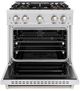 ZLINE 30" 4.2 cu. ft. Gas Range with 4 Burner DuoPro™ Cooktop and Convection Gas Oven in Satin Stainless Steel-1