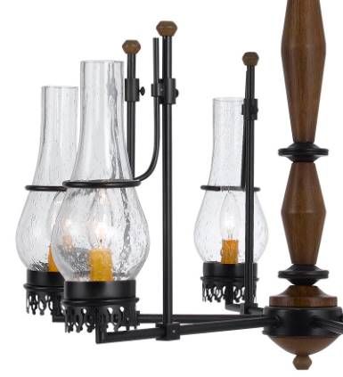 Cal® Lighting & Accessories Trenton 6-Light Metal/Wood Chandelier-1