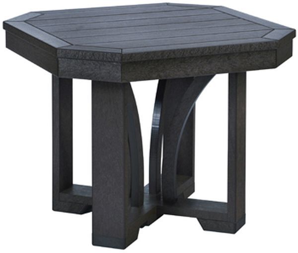 C R Plastic St. Tropez Black Square End Table-0