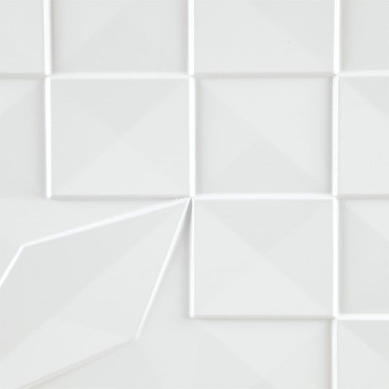 Olliix by Madison Park Geo Tempo 2 Piece White Carved Wall Panel Set-2