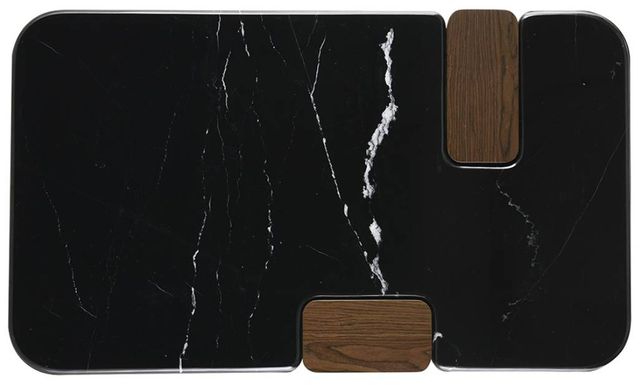 ACME Furniture Dana Natural Marble Top Coffee Table with Dark Walnut Base-4