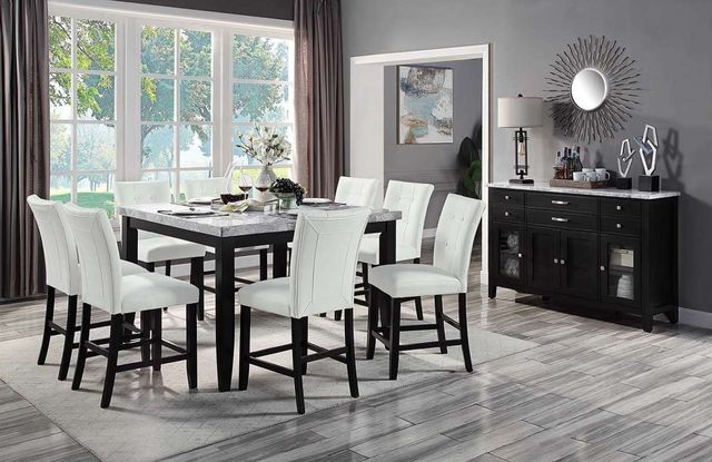 ACME Furniture Hussein 2-Piece Black/White Counter Height Chair Set-1