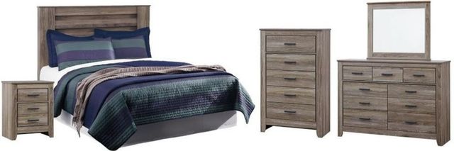 Signature Design by Ashley® Zelen 5-Piece Warm Gray King/California King Panel Bedroom Set-0