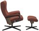 Stressless® by Ekornes® Customizable Wing Medium Manual Recliner and Ottoman with Cross Base-1