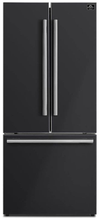 FORNO® Espresso Gallipoli 30 in. 17.5 Cu. Ft. Black Counter Depth French Door Refrigerator-0
