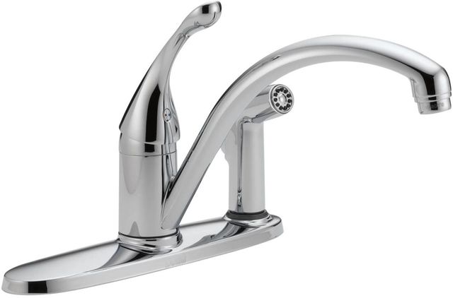 Delta Collins™ Chrome  Single Handle Kitchen Faucet with Integral Spray-0